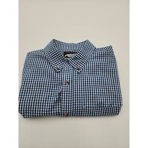 Mountain Khakis Shirt Mens Medium Blue Classic Fit Long Sleeve Button Up Check